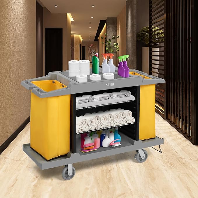 TUFFIOM Industrial Multifunctional Hotel Cart, Commercial Traditional Cleaning - Image 8