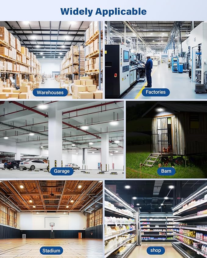 200W UFO LED High Bay Light, 000LM LED Shop Lights Fixture, Replace 600W Halogen - Image 9