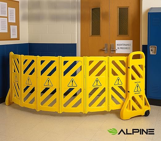 Alpine Commercial Safety Barriers, 13 Foot Expandable Mobile Barricade System - Image 2