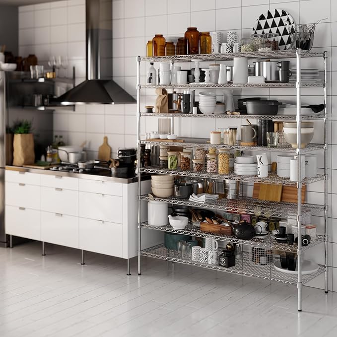 21" Deep x 60" Wide x 74" Height Wire Shelving Kit | 8-Tier | NSF Commercial - Image 6