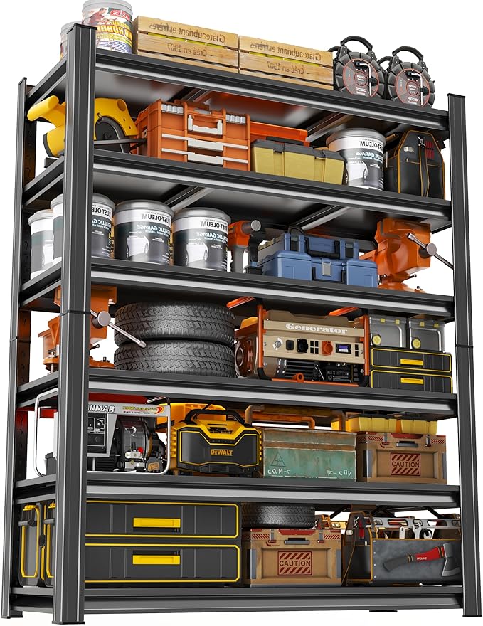 Storage Shelves, Garage Metal Shelving Unit 35"W x 18"D x 82"H, 6-Tier by Beaunatixx