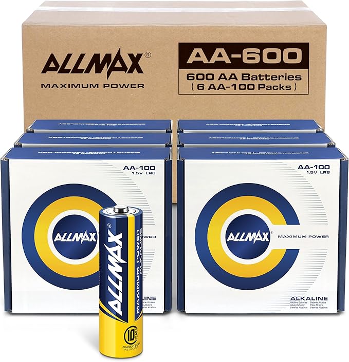 Allmax AA Maximum Power Alkaline Double A Batteries – Ultra Long-Lasting by AllmaxBatteryInc