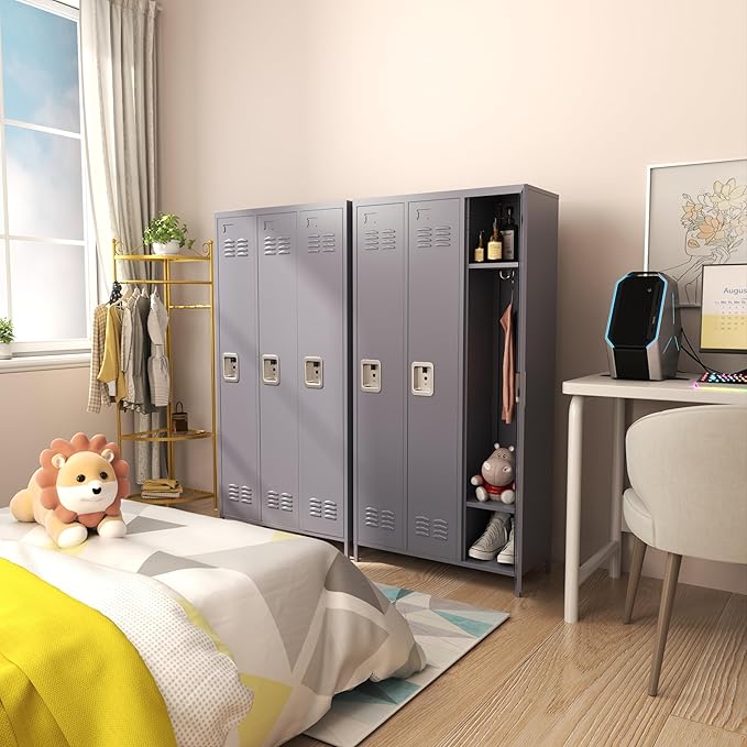 3 Doors Locker Storage Cabinet, Metal Locker - Image 2