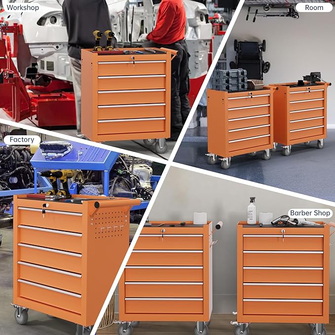 5-Drawer Tool Chest, Rolling Tool Cart - Image 7