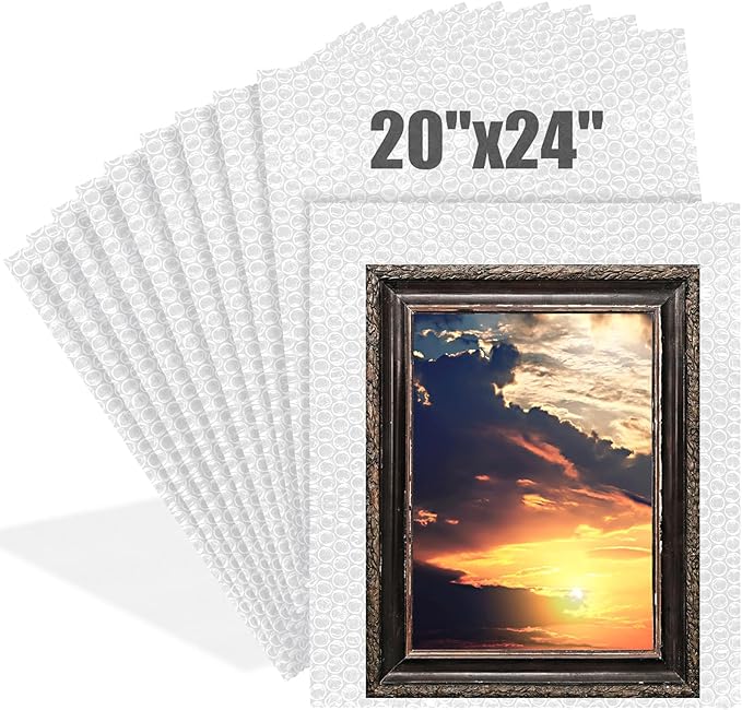 10 Pack Extra Large Bubble Pouches 20 * 24 Inch Clear Bubble Pouch Wrap Bags by Dunzoom