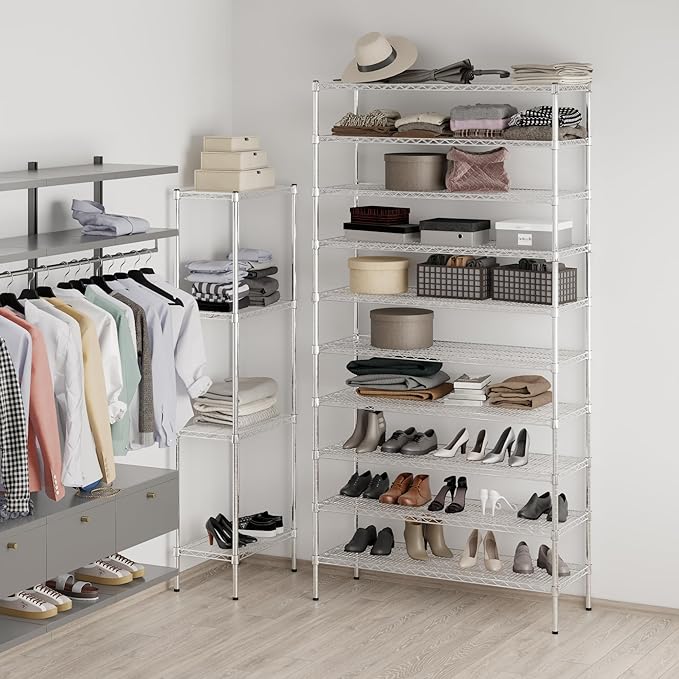 18" Deep x 48" Wide x 96" Height Wire Shelving Kit | 10-Tier | NSF Commercial - Image 4