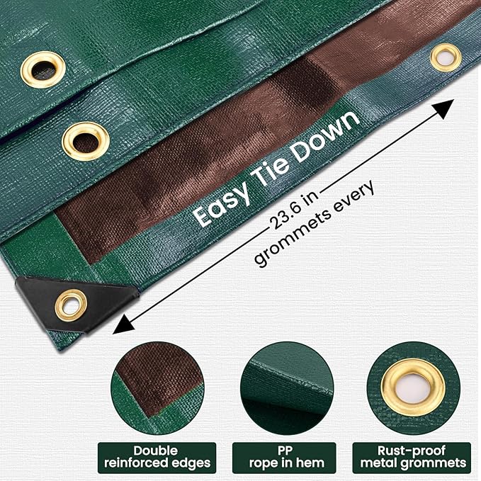 Tarp 10x20 Feet 16 Mil Heavy Duty Waterproof Tarp, Large Multipurpose Cover - Image 4