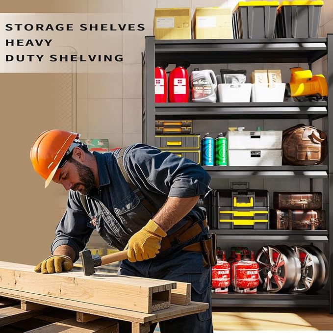 72" H Garage Shelving Heavy Duty Storage Shelves Adjustable Garage Shelves 5 - Image 3