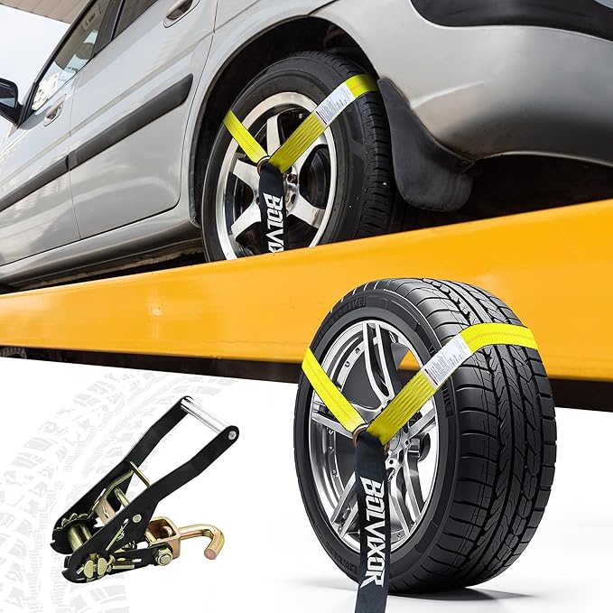 4 Pack Car Tie Down Straps for Trailers 2" x 96" - Image 6