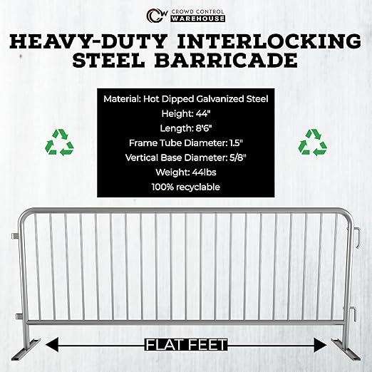 Angry Bull Barricades Metal Interlocking Steel Barricade - Image 2