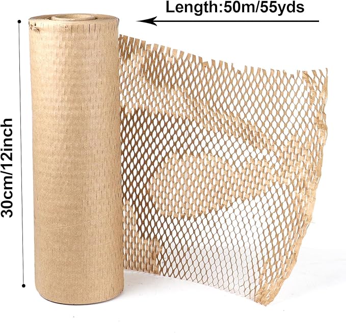 BOMEI PACK Honeycomb Packing Paper Wrap 12"x 164' Recycled Bubble Cushioning - Image 3