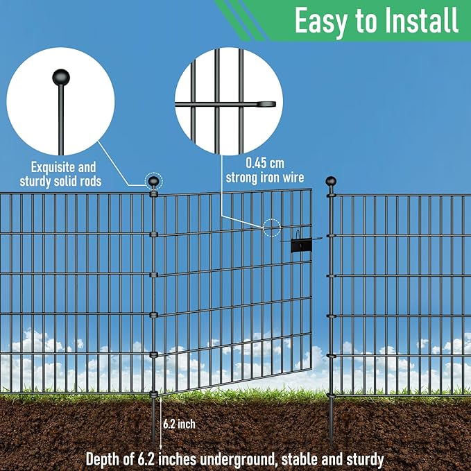 10 Panels Garden Fence Dog Fence Outdoor - Image 3