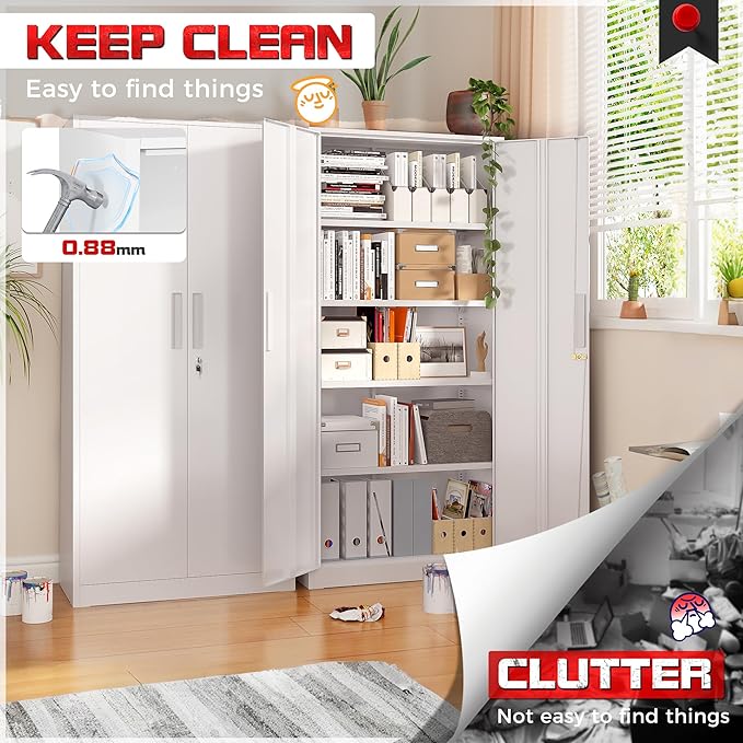 Superday Metal Garage Storage Cabinet - Image 7