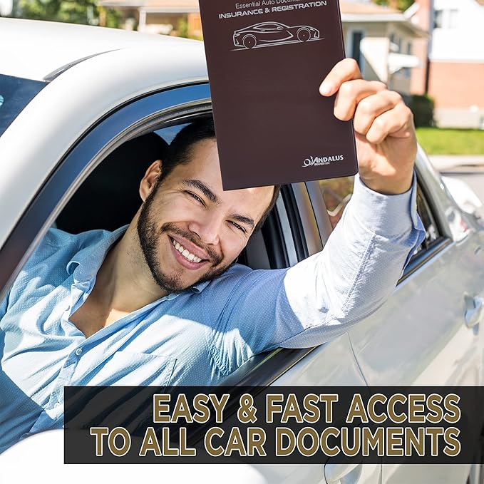 Andalus Auto Registration & Insurance Card Holder Pack of 2, Waterproof - Image 6