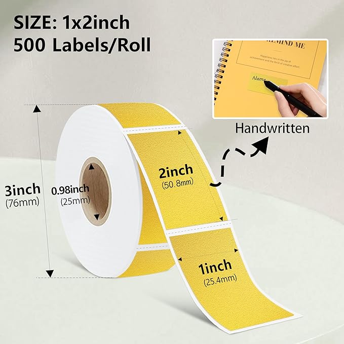 1x2 inch Label Stickers Roll for Thermal Printer 500PCS Colored Removable - Image 3