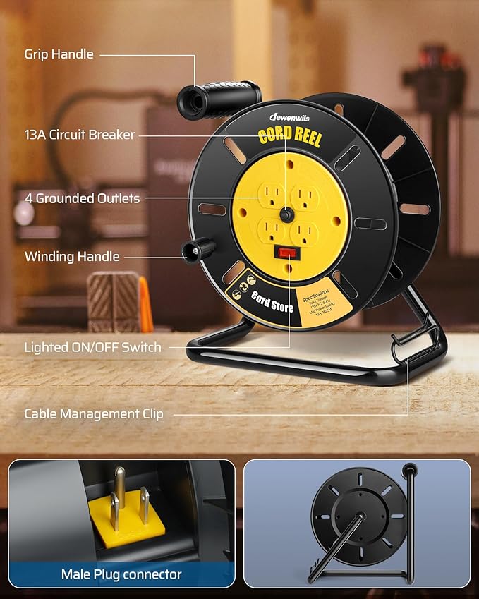 DEWENWILS Extension Cord Storage Reel - Image 2
