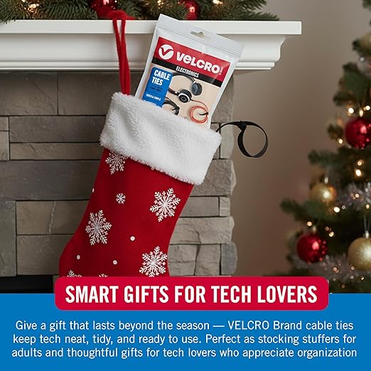 Velcro Brand Reusable Cable Ties – Mens Stocking Stuffers 2025, 100 Pack 6 Inch - Image 2