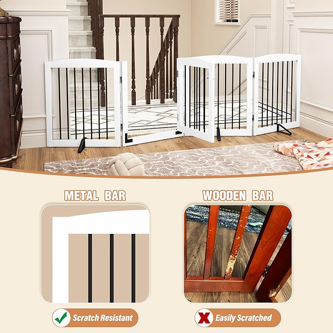 Freestanding Dog Gate with Door, Pet Gate - Image 4