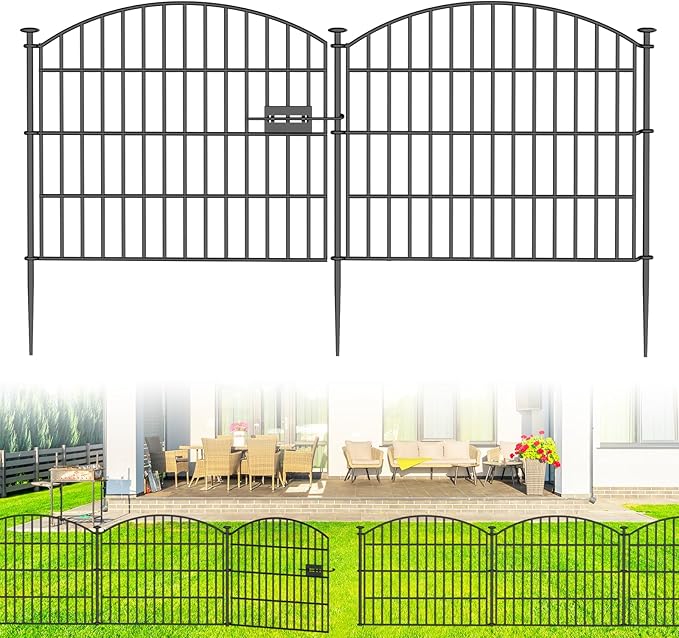 10 Panels No Dig Decorative Garden Fence - 24 in x 20 ft Dog Rabbits and Pets - Image 8