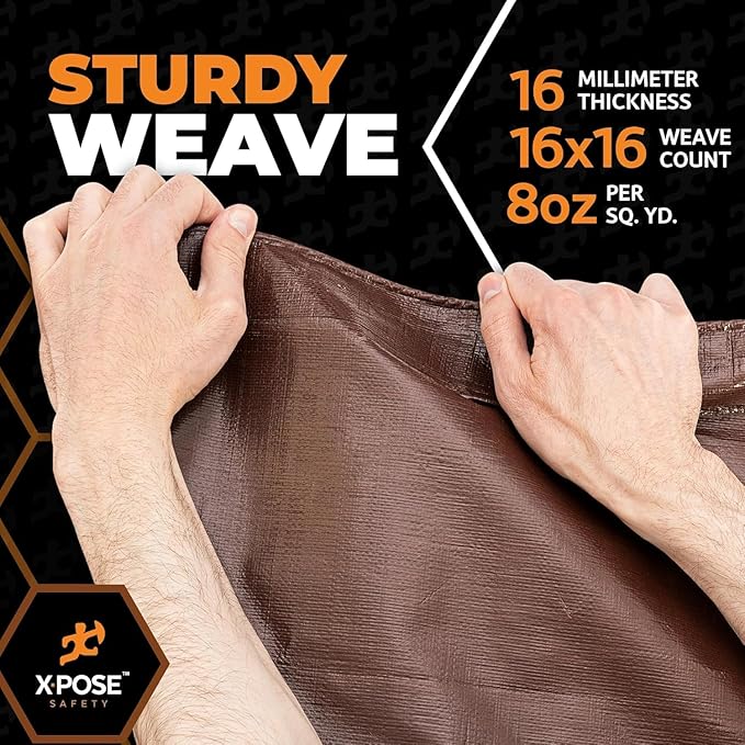 Super Heavy Duty Brown Poly Tarp 18' x 24' - Image 5