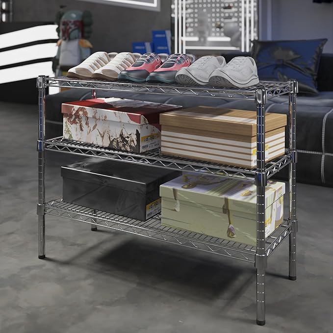 14" Deep x 36" Wide x 27" Height Wire Shelving Kit | 3-Tier | NSF Commercial - Image 2