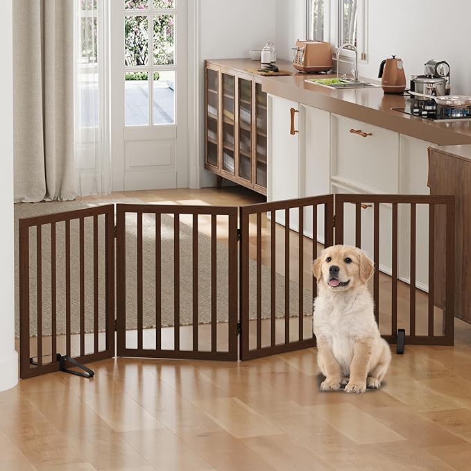 Dog Gates for Doorways, Freestanding Dog Gate Indoor, Foldable Pet Gates for - Image 7