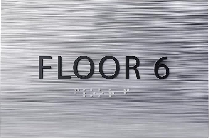 6" X4" Floor 6 Sign by ADACentralSigns