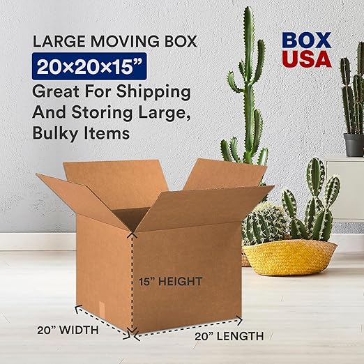 BOX USA Moving Boxes Large 20"L x 20"W x 15"H 12-Pack - Image 2