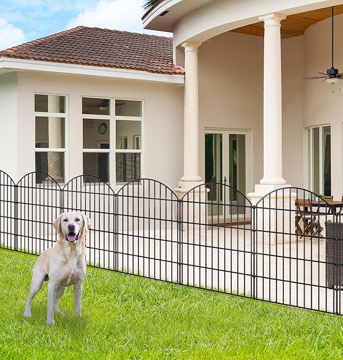 Metal Garden Fence 36in x 18.7ft, 8 Panels +9 Stakes Dog Fence Border Fence - Image 2