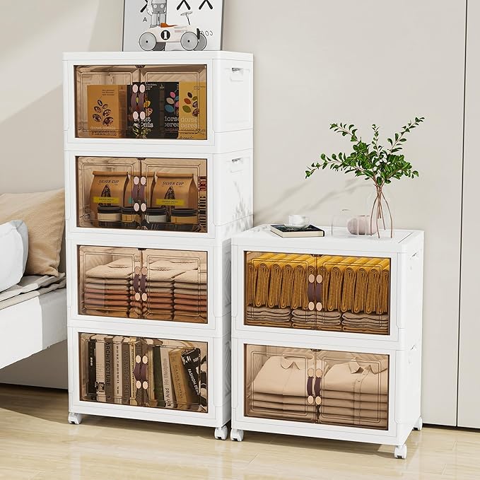 Storage Bins with Lids and Wheels, 180QT-45QT*4Tier Collapsible Bathroom - Image 7