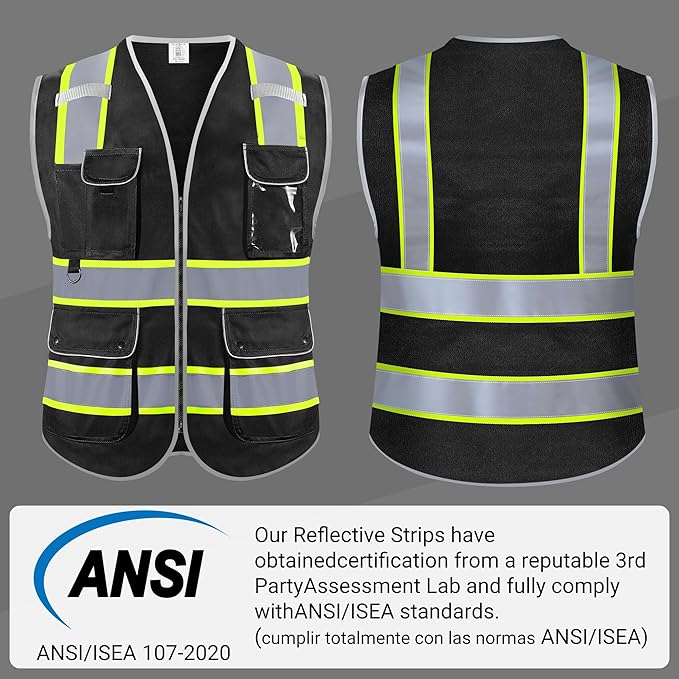 Reflective Safety Vest for Men Women, High Visibility Safety Vest - Image 7