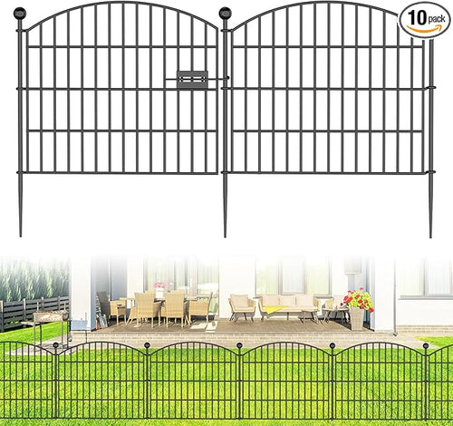 10 Panels No Dig Decorative Garden Fence - 24 in x 20 ft Dog Rabbits and Pets by Bilibompa