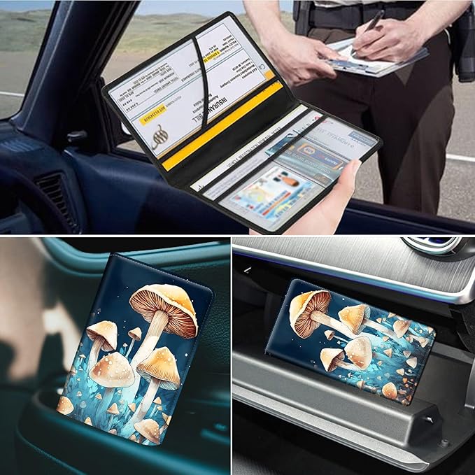 Car Registration and Insurance Holder, Leather Car Glove Box Organizer - Image 7