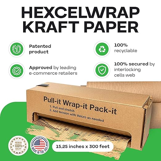 IDL Packaging HexcelWrap Cushioning Kraft Paper 15.25" x 300' in Self-Dispensed - Image 2