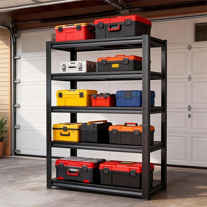 78''H Metal Garage Shelving Unit, 5-Tier Garage Storage Shelves Heavy - Image 2