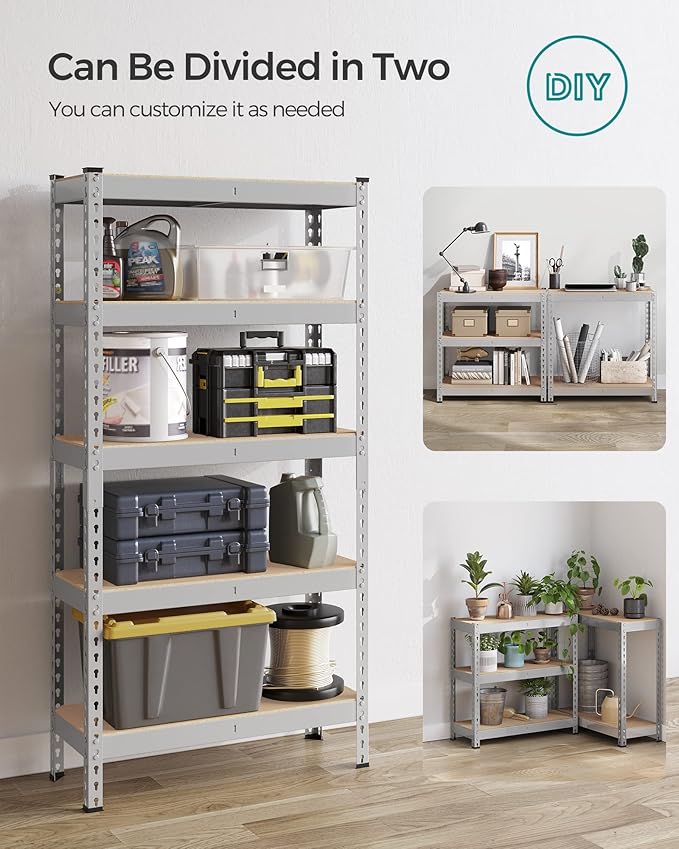SONGMICS 5-Tier Storage Shelves, Load 2310 lb, Garage Storage, Boltless Assembly - Image 7