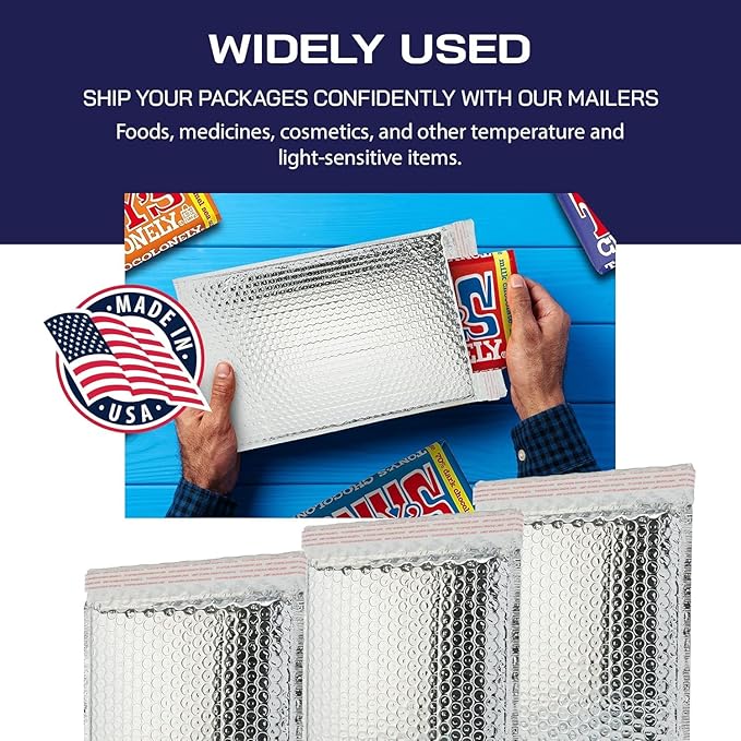 500-Pack Insulated Silver Thermal Bubble Mailers 15 x 17 - Image 5