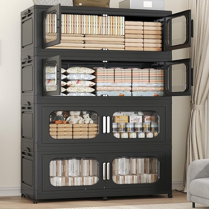 800QT Large Stackable Storage Bins by Atrasee