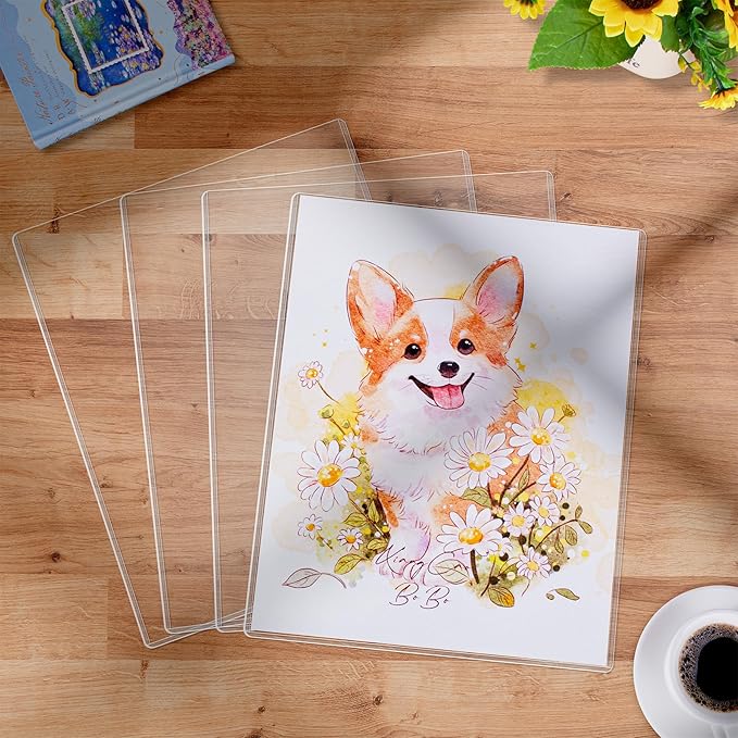 AKONEGE 5PCS 11" x 14" Rigid Print Protectors Hard Plastic Sheet Page - Image 7