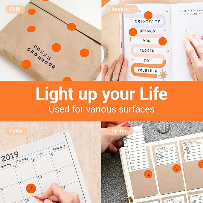 1 Inch Circle Dot Stickers 1000 PCS Color Coding Thermal Labels Dots Writable - Image 4