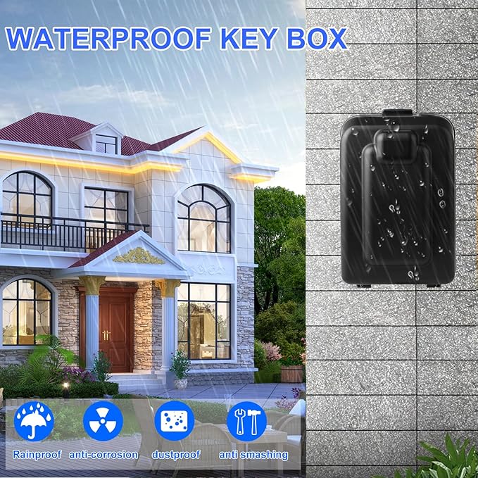 Key Lock Box, 12-Digit Code, Weatherproof Wall Mount, Large Capacity 5-8 Keys - Image 7