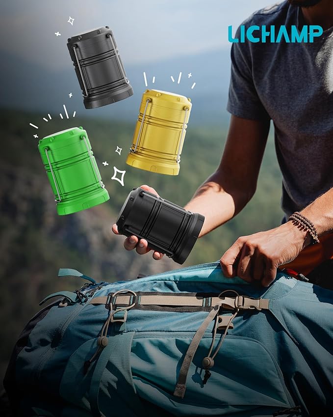 Lichamp 4 Pack LED Camping Lanterns, Battery Powered Camping Lights LED - Image 7