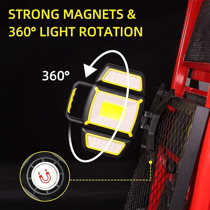 Yzoni Rechargeable Work Light, 30W 3000Lumen LED Work Light - Image 4