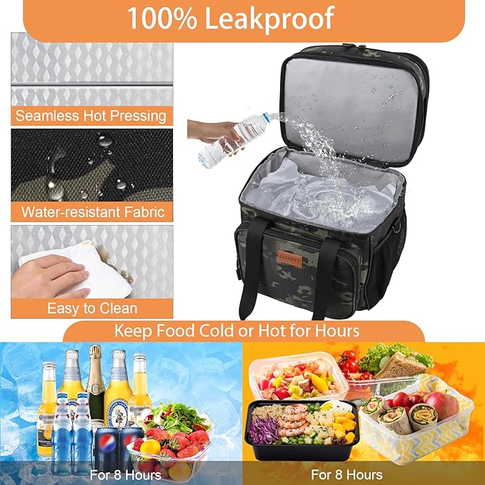 Expandable Large Insulated Lunch Box, Heavy Duty Lunch Cooler Bag Durable - Image 5