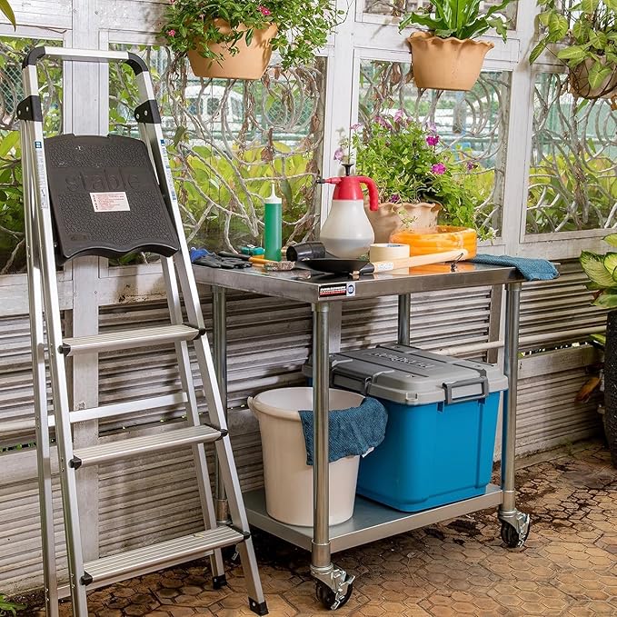 DuraSteel 30x30 NSF Stainless Steel Cart Work Table - Image 2