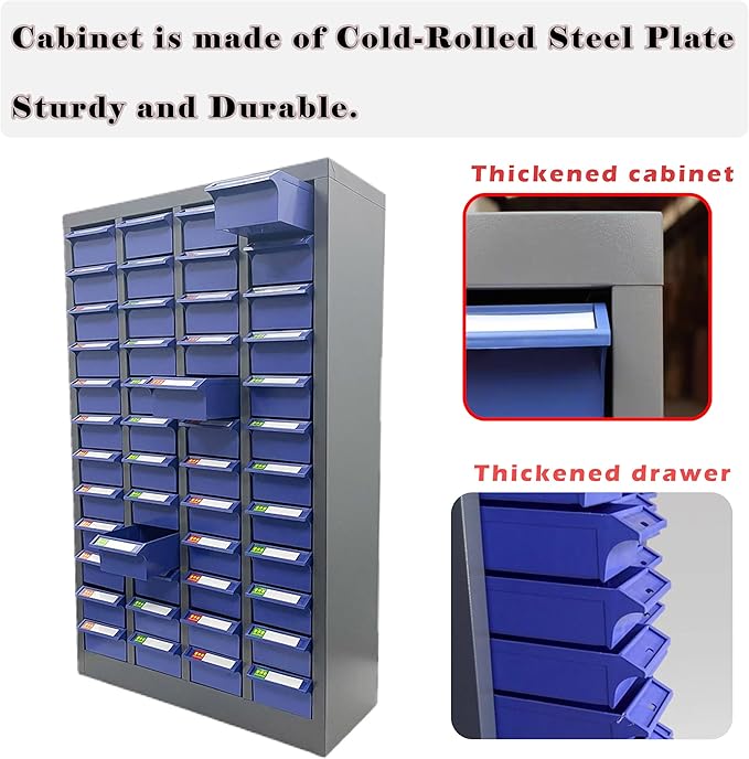 Parts Cabinet 48 Drawer Parts Drawer Storage Bolt Bins Organizer Storage Steel - Image 4