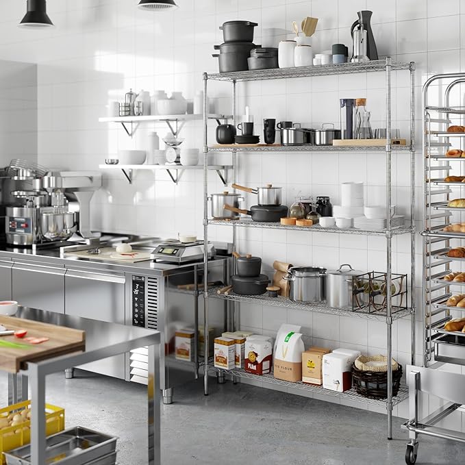 14" Deep x 54" Wide x 86" Height Wire Shelving Kit | 5-Tier | NSF Commercial - Image 8