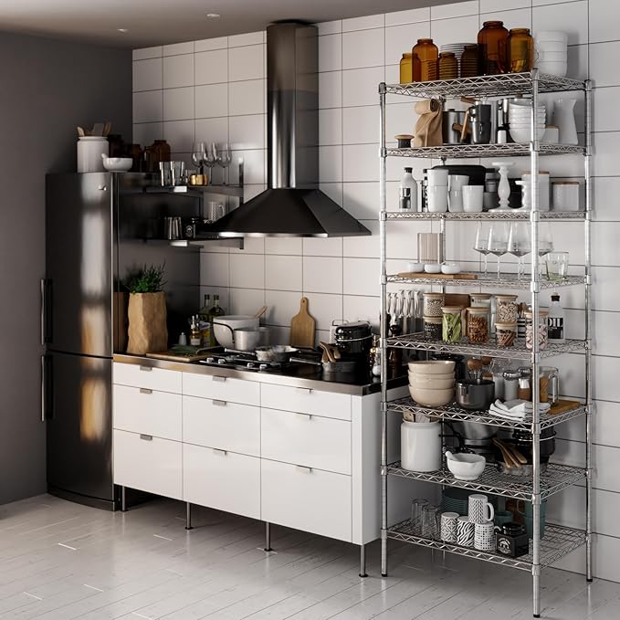 21" Deep x 30" Wide x 86" Height Wire Shelving Kit | 8-Tier | NSF Commercial - Image 2