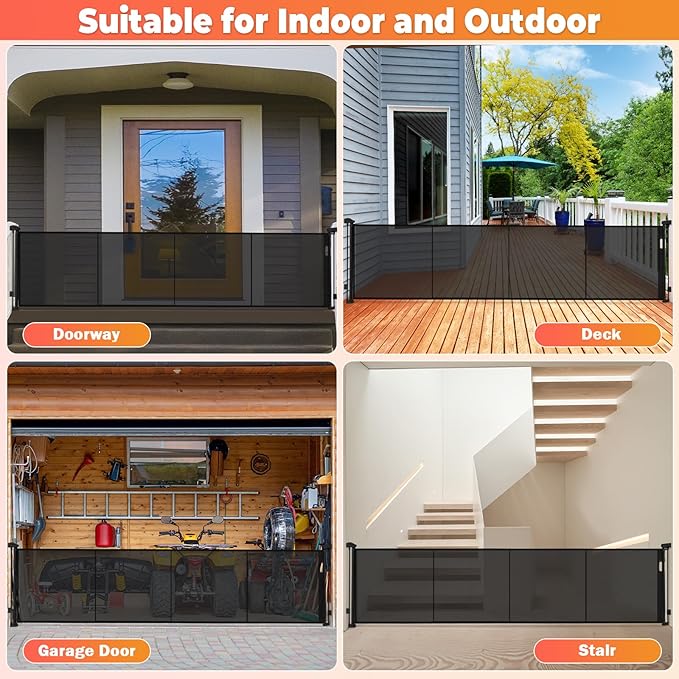160" Retractable Baby Gates Extra Wide Dog Gate, Long Child Safety Gate - Image 9