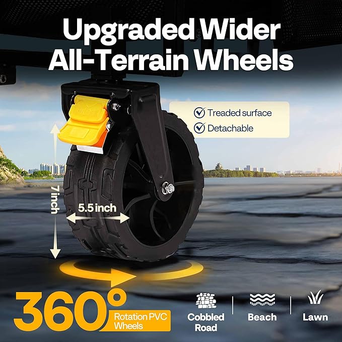 VIVOHOME 400L Large Capacity Double Decker Collapsible Wagon 500lbs Heavy Duty - Image 6